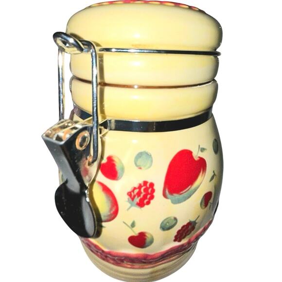 Vintage Fruit Pale Yellow Ceramic Canister - Picture 4 of 5